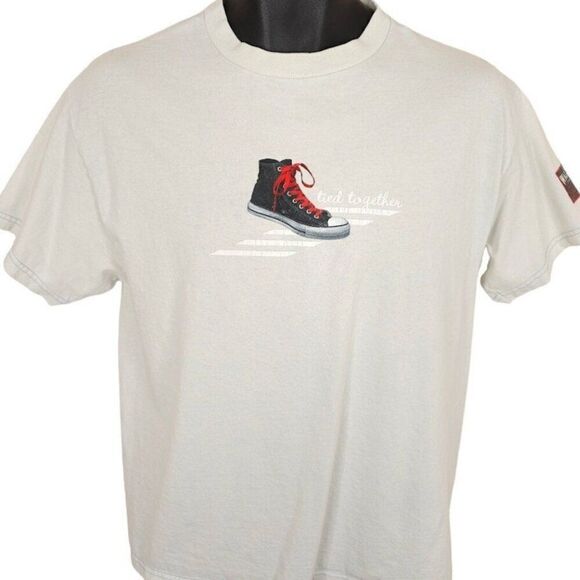 Vintage AIDS Walk T Shirt Mens Size Large Blue Y2K Las Vegas AFAN Tied Together - Picture 1 of 7